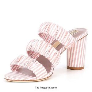 NEW Deltan Colette Stripe Three Band Heels Size 9